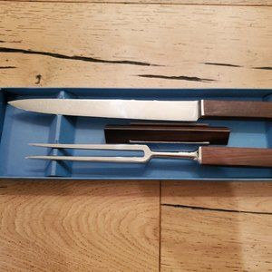 Vintage Georg Jensen Rosewood Carving Set 1960's In Original Box